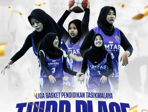 Tim Basket UMTAS Putri Raih Juara Ketiga di Liga Basket Pendidikan Tasikmalaya!